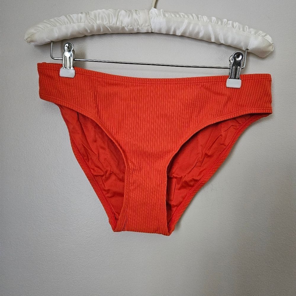 Andie Bikini Rib Bottom Sire Orange Neutral Beach Vacation Classic